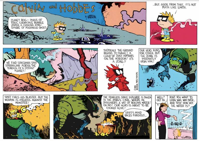 Spaceman Spiff Crawling Calvin and Hobbes' 10 Best Spaceman Spiff Comics