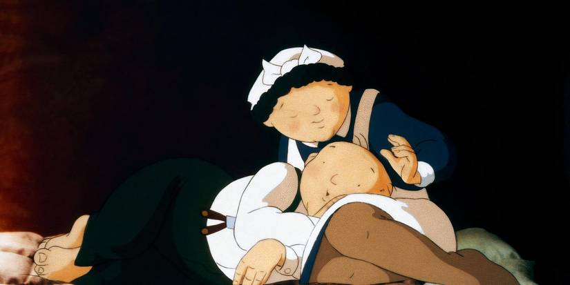 Hilda looking at Jim in When the Wind Blows.