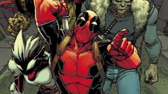 Venom War Deadpool #2 Cover by Giuseppe Camuncoli featuring Silence and Frankenstein’s Monster Led by Deadpool