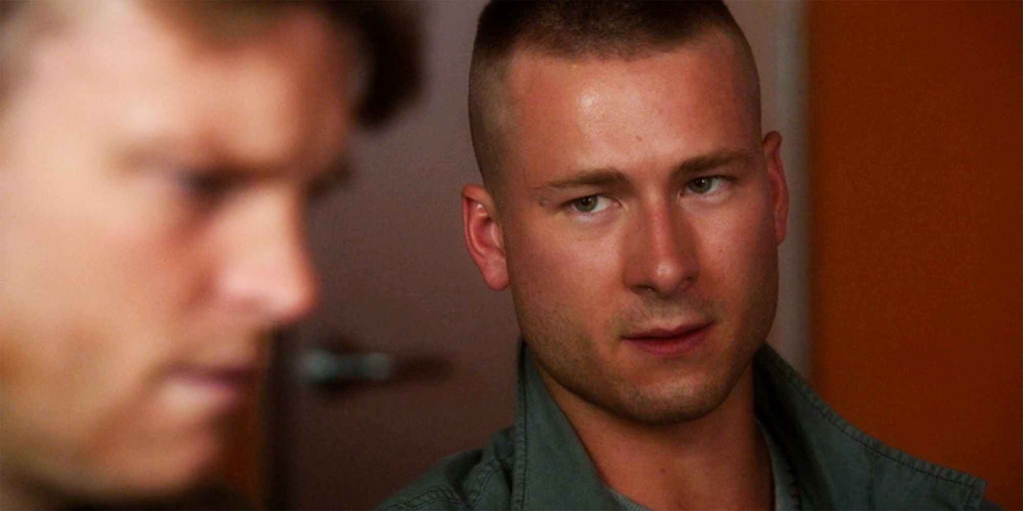 A close up of Glen Powell in NCIS