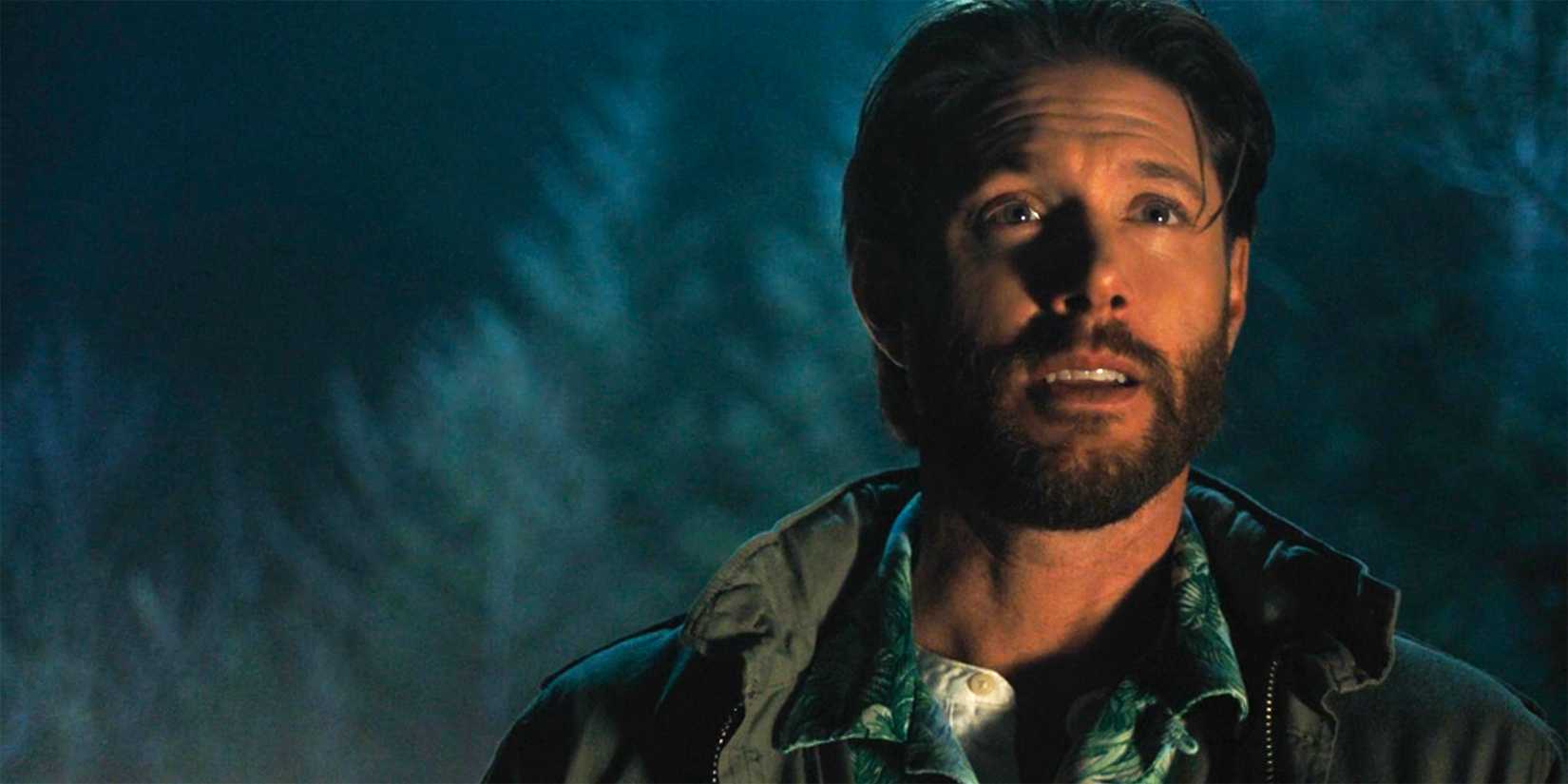 A close up of Jensen Ackles as Russell Shaw in Tracker