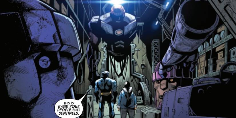 Beast reveals to Chief Robbins that the X-Men's new home base was formerly an Orchis Sentinel Factory.