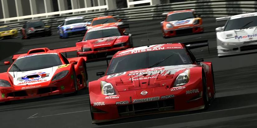 Cars racing in the Gran Turismo 5 video game