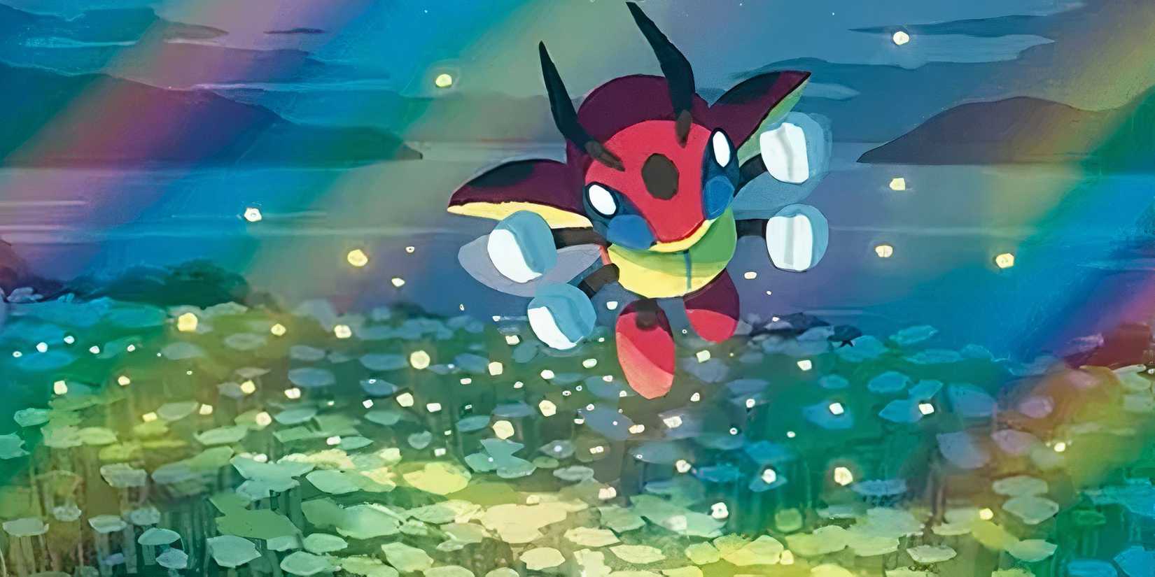 closeup of artwork for Ledian Secret Rare card from the Japanese Pokemon set Stella Miracle which is also coming to the English set Stellar Crown