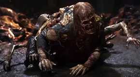 Mutated zombie with several limbs from The Walking Dead: Dead City