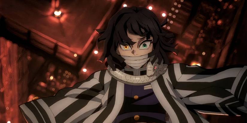 Obanai caindo em Infinity Castle