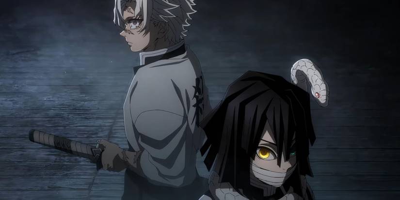 Demon Slayer Hashiras Obanai and Sanemi encounter the Infinity Castle for the first time