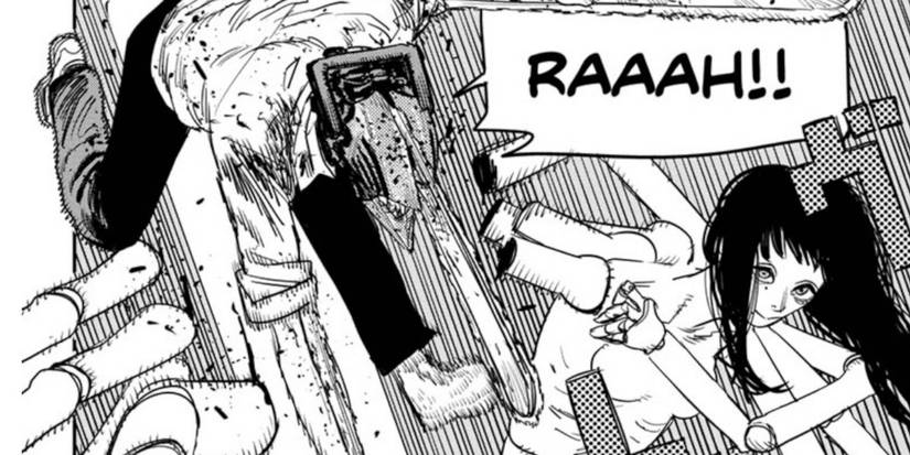 Denji fighting Doll Devil Santa Claus in Chainsaw Man