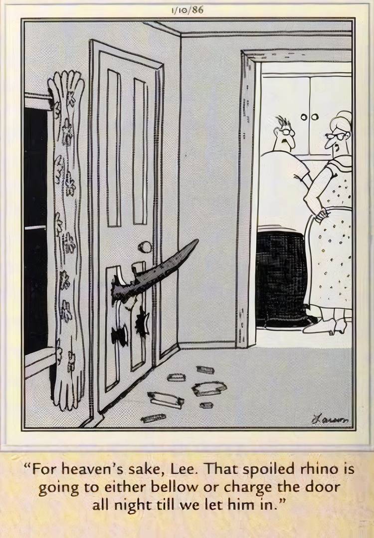 12 Hilarious Far Side Comics Featuring Rhinoceros (From 1980 to 1987)