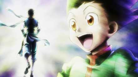 סצנה אחרונה מתוך האנימה של Hunter x Hunter 2011 Gon צופה ב-Ging