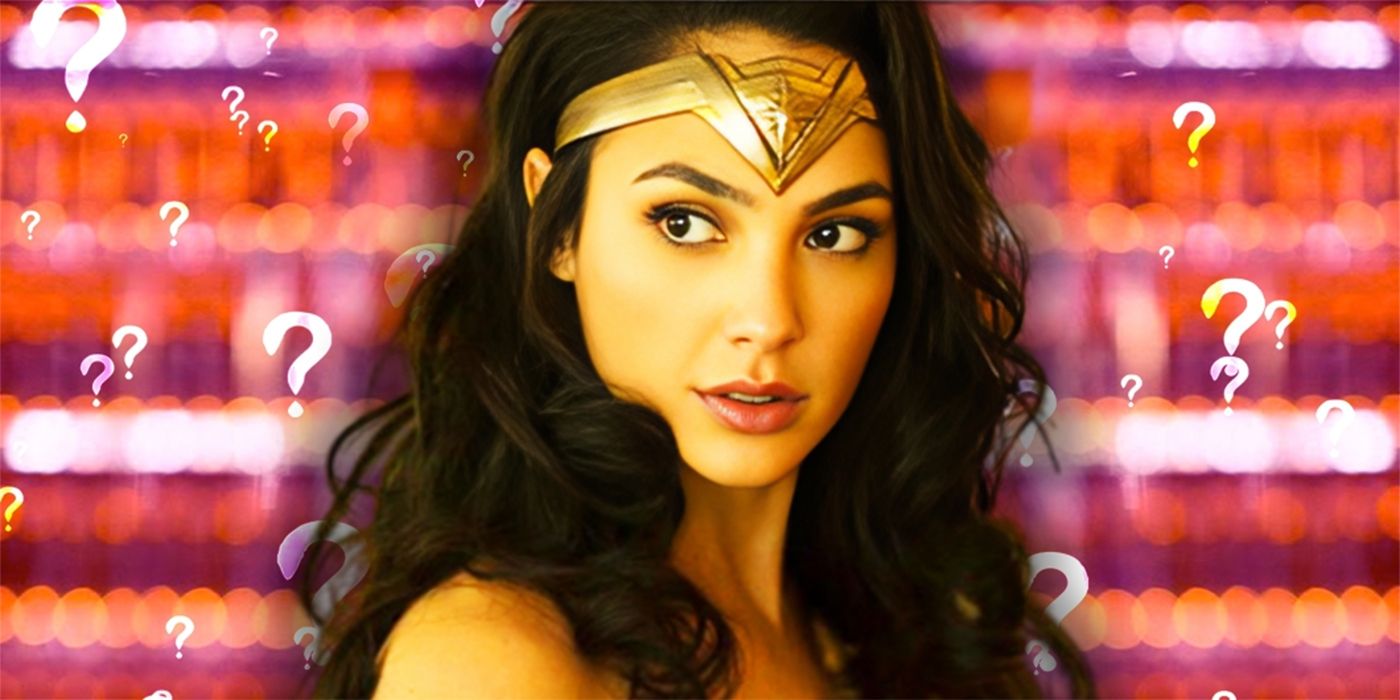 Gal Gadot As Wonder Woman Surrounded by Question Marks