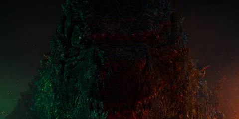 Godzilla staring at camera