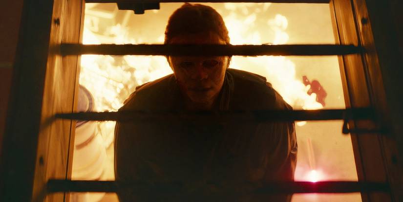 Halloween 2018 ending Michael in the basement on fire