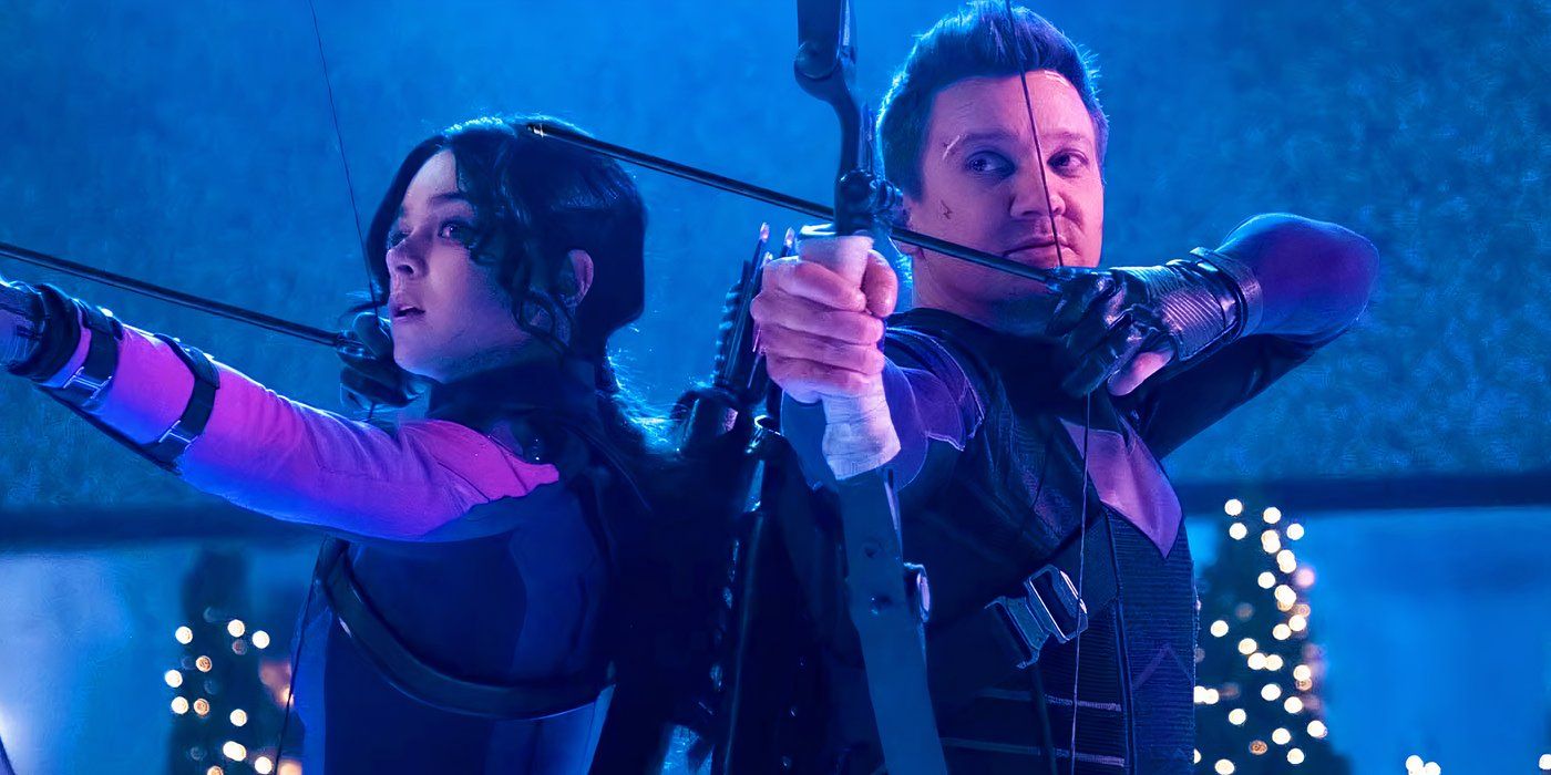 Hawkeye and Kate Bishop aiming their arrows in Hawkeye