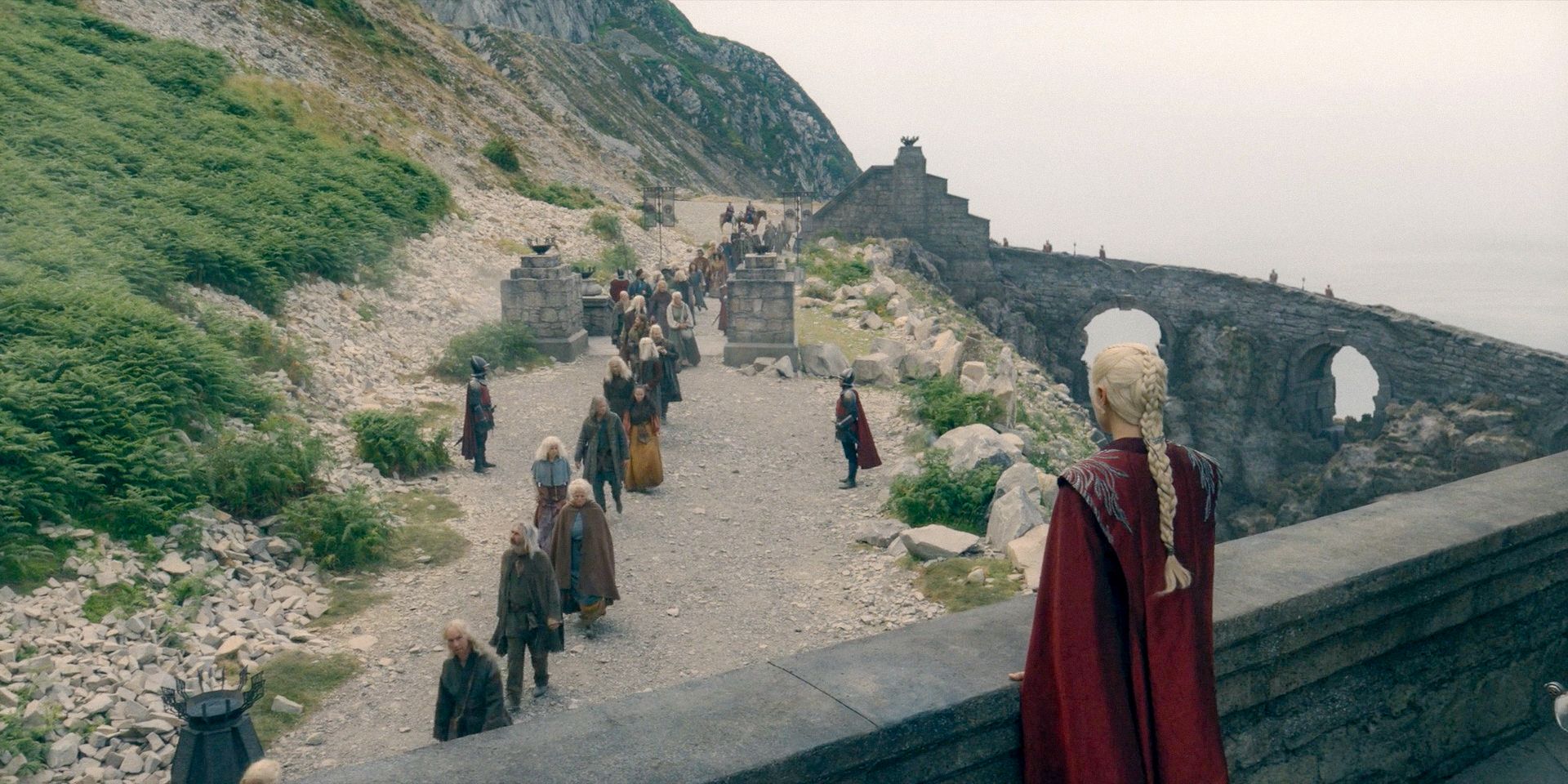 Rhaenyra watches the illegitimate Targaryen children disembark in House of the Dragon Season 2 Episode 7