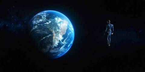 Ikaris looking at the Earth in Eternals