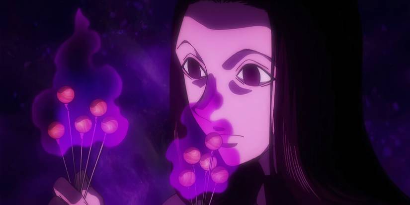 10 Strongest Hunter x Hunter Characters, Ranked 2 Illumi holding his Nen infused pins in Hunter x Hunter