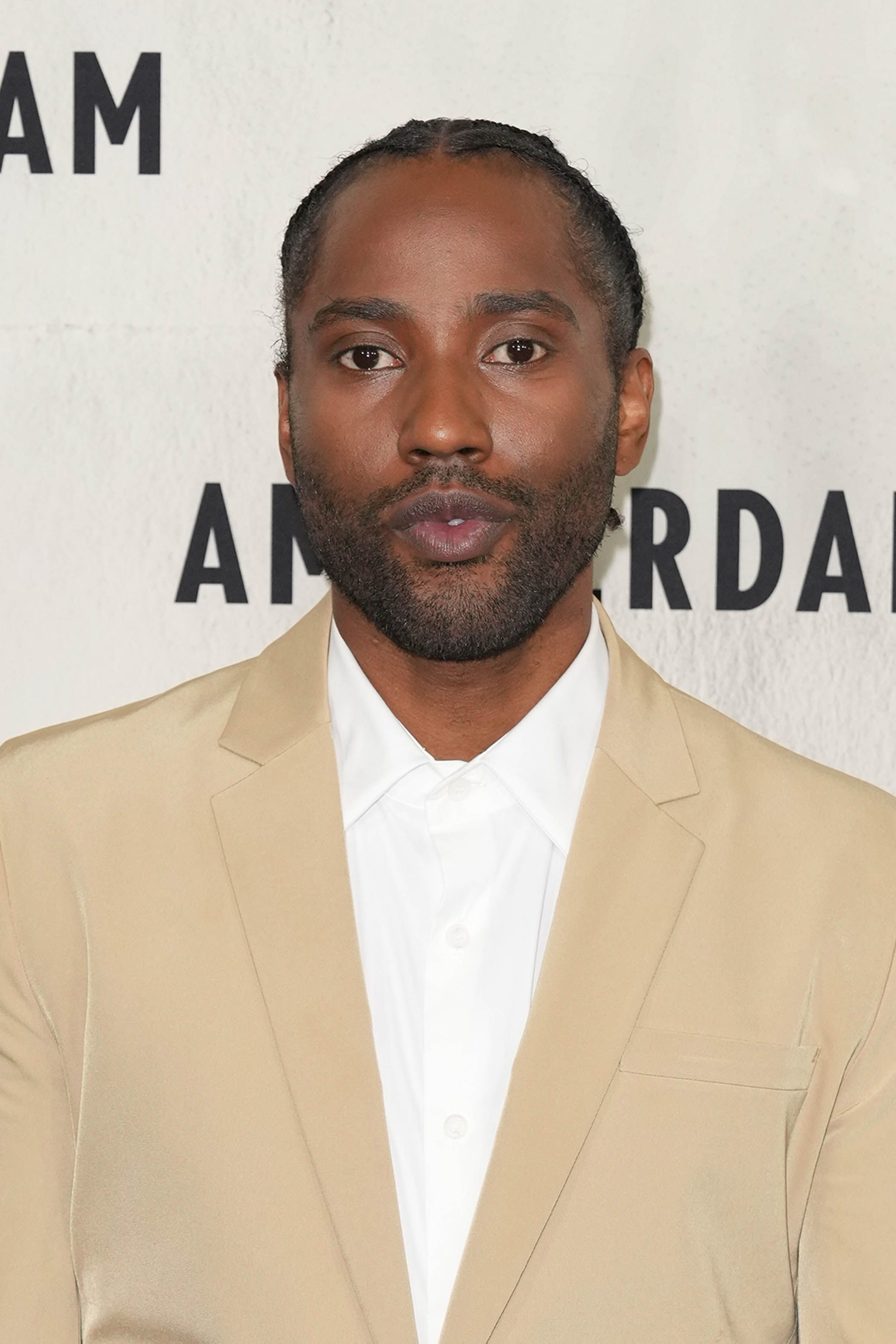 John David Washington's headshot at the world premiere of 'Amsterdam' at Alice Tully Hall