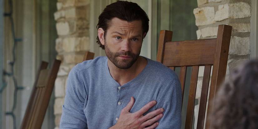 Jared Padalecki as Cordell Walker holding his heart over his chest in Walker
