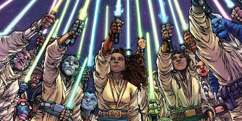 Jedi-raise-their-lightsabers-in-Star-Wars-The-High-Republic-Adventures