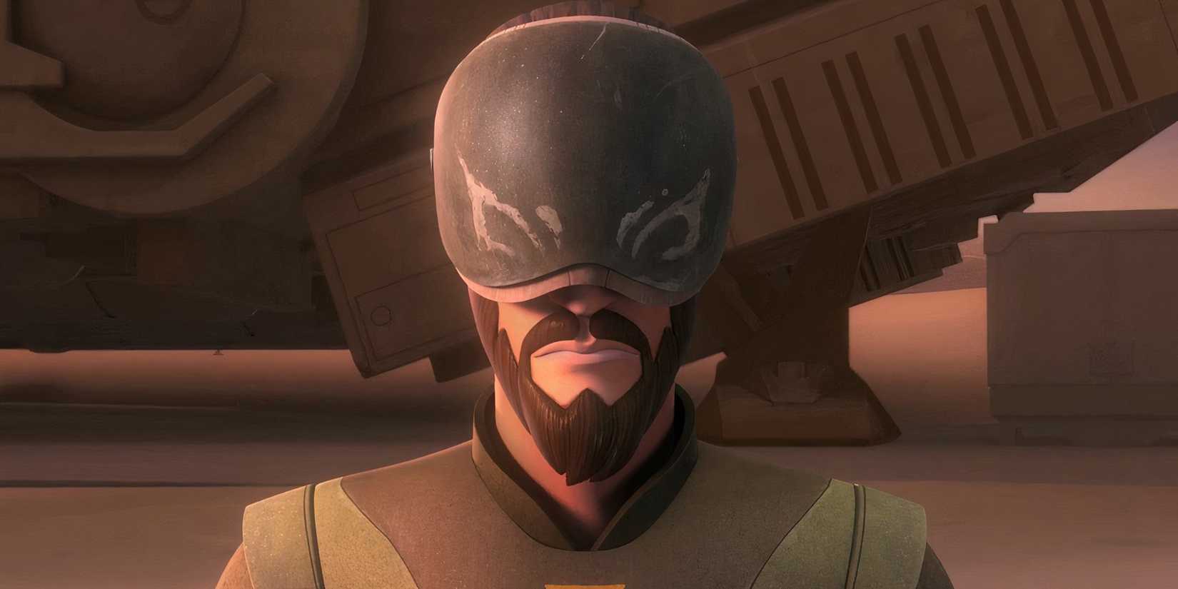 Kanan Jarrus wearing his mask with Jaig eyes in Star Wars Rebels