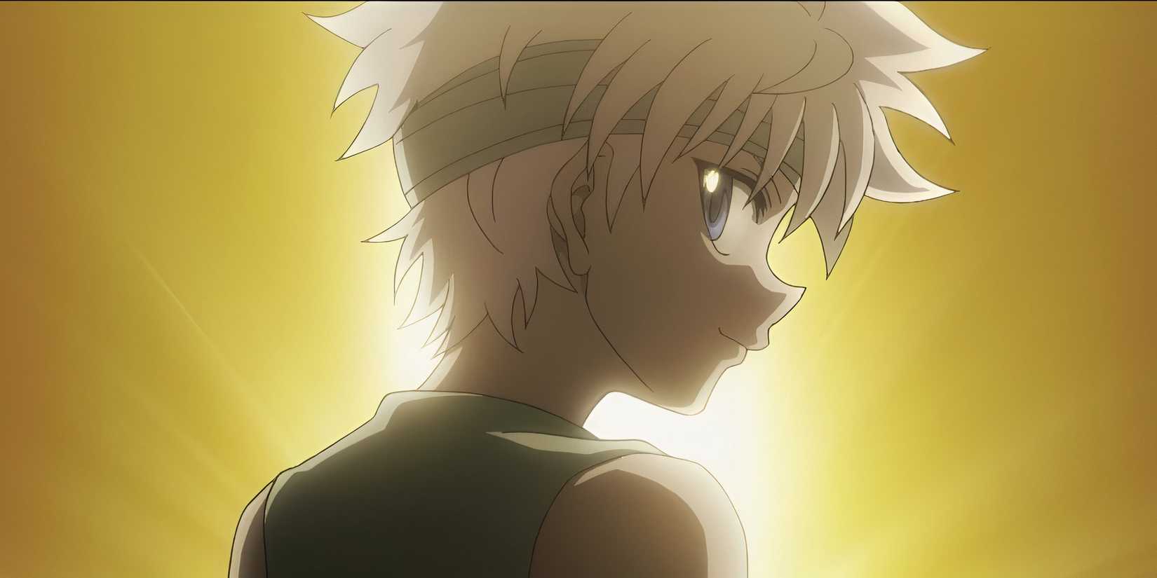killua with a yellow light from hunter x hunter