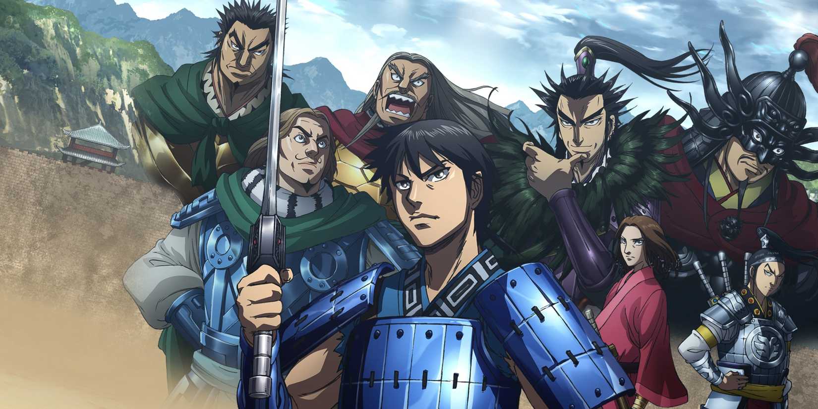 Kingdom's Coalition Invasion promo Art with Xin and Generals Behind him