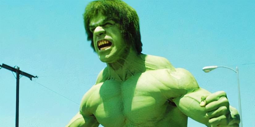 lou ferrigno painted green as the hulk in the 1970s