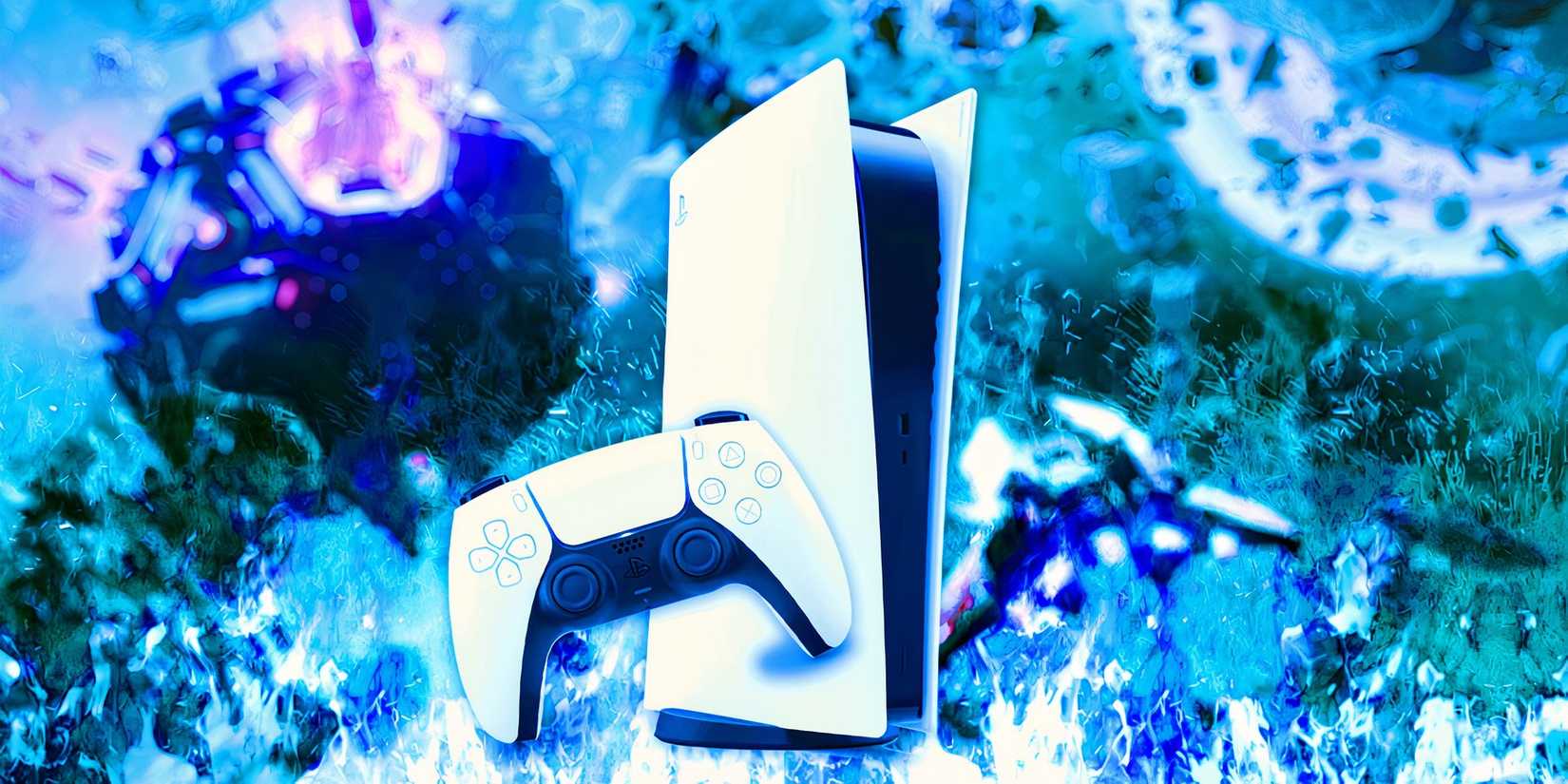 PlayStation 5 console with No man Sky imagery