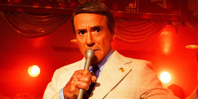 Robert Downey Jr. on stage in The Sympathizer