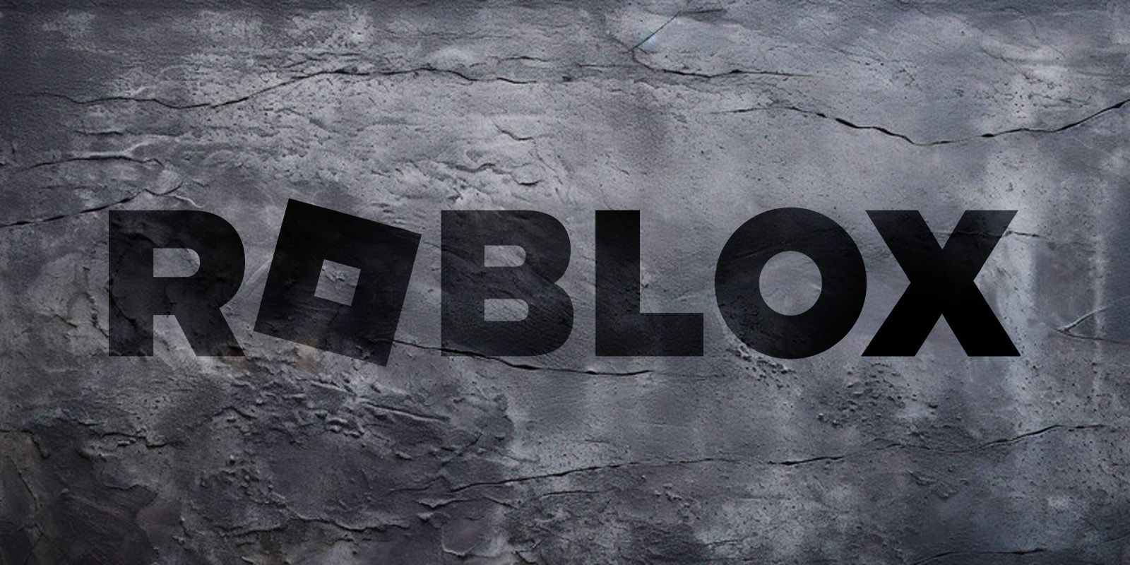Logo Roblox di depan latar belakang hitam dan putih.