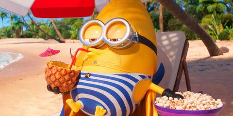 Rocket Mega Minion on beach in Despicable Me 4
