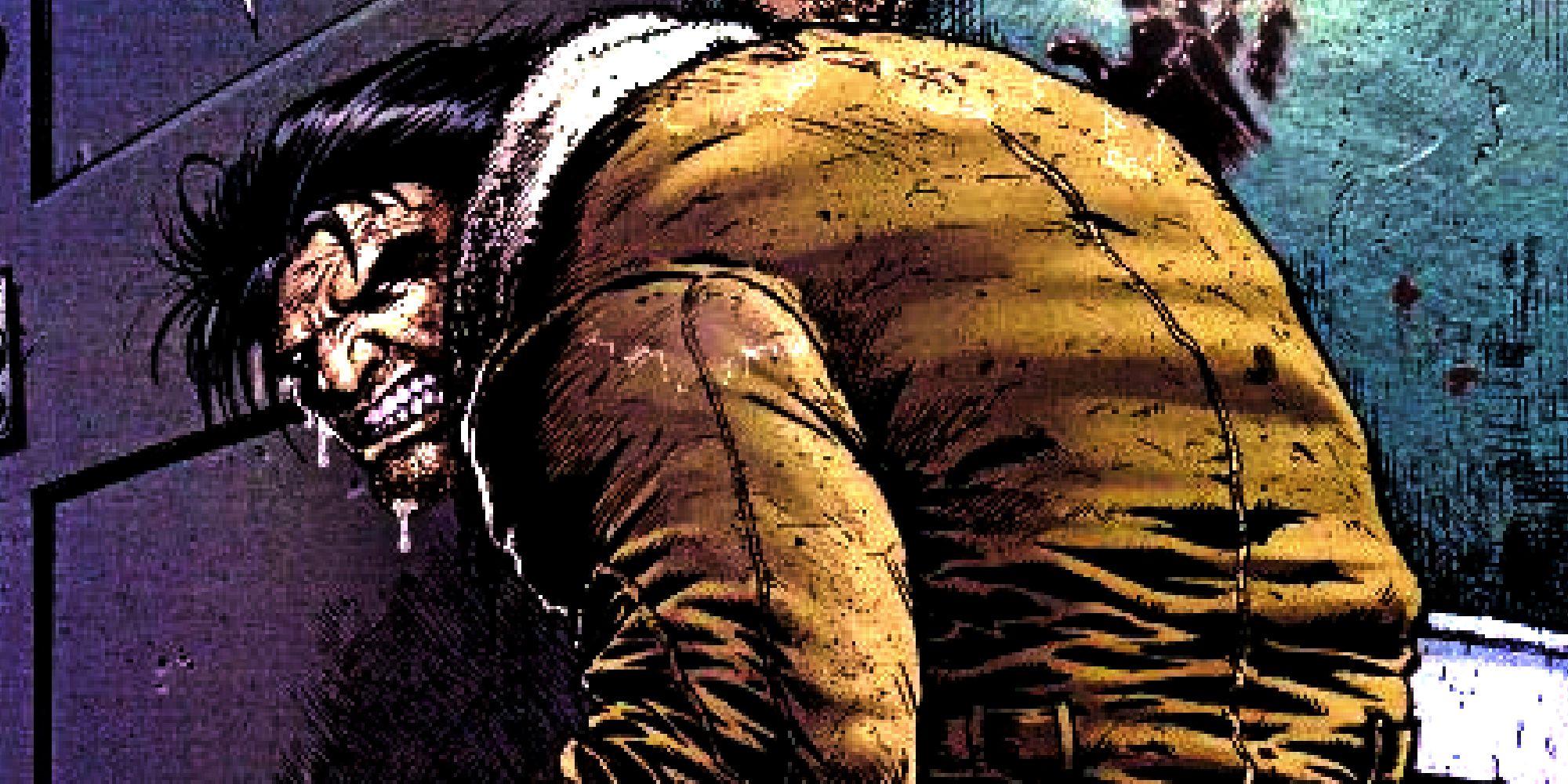 Short and hunched Wolverine wearing a jacket in Marvel Comics panel