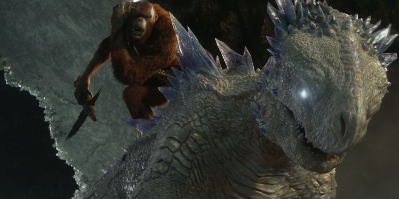 Skar King riding Shimo in Godzilla x Kong