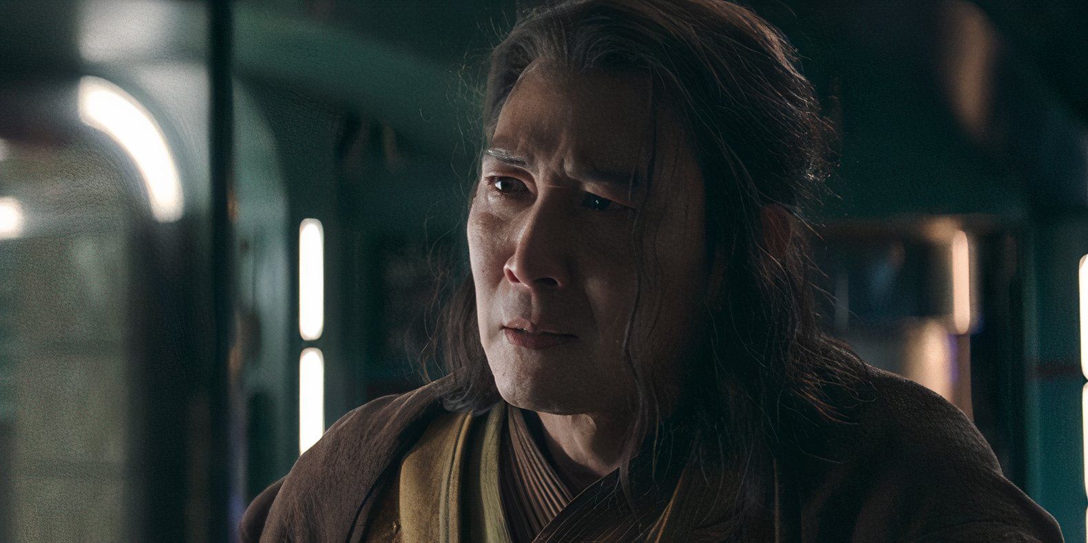 Master Sol (Lee Jung-jae) with a sorrowful look on his face in The Acolyte episode 6