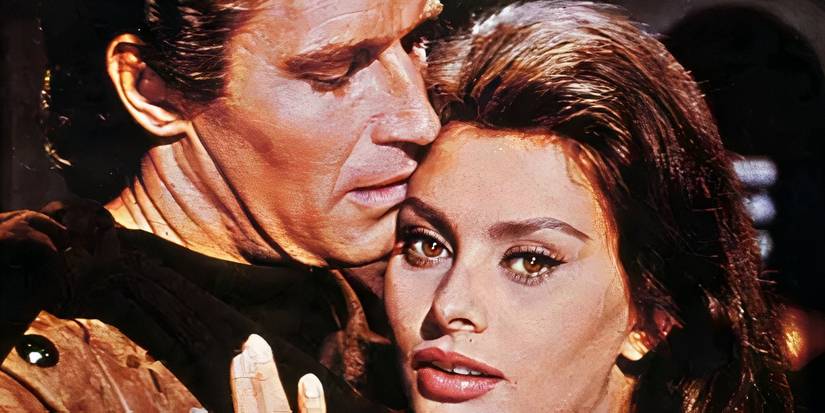 Sophia Loren as Dona Ximena, canoodling with her male co-star in El Cid