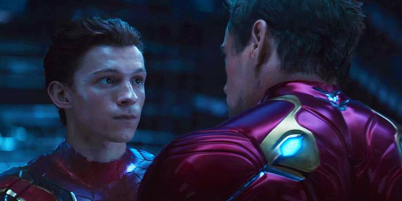 Spider-Man speaking to Iron Man in Avengers Infinity War