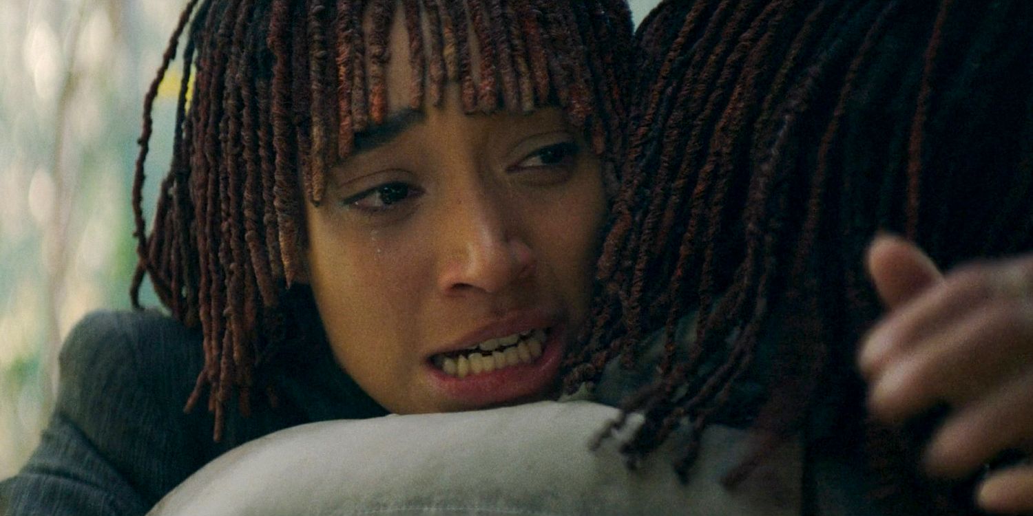 Osha (Amandla Stenberg) in tears, says goodbye to her sister Mae with a hug in The Acolyte season 1 episode 8