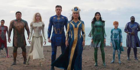 The Eternals gathered on the beach in Eternals