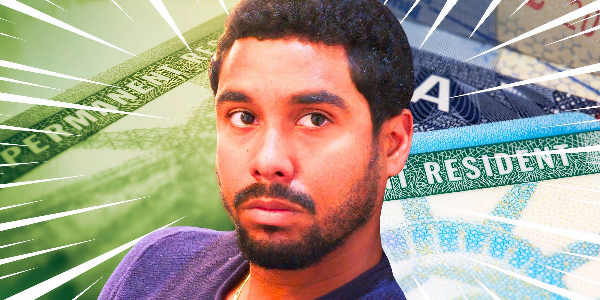 a montage of Pedro Jimeno with a green card background 