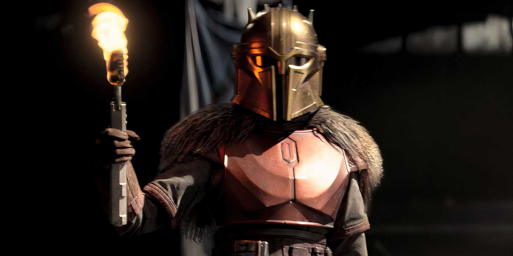 Emily Swallow as The Armorer Reigniting The Forge in The Mandalorian season 3 finale