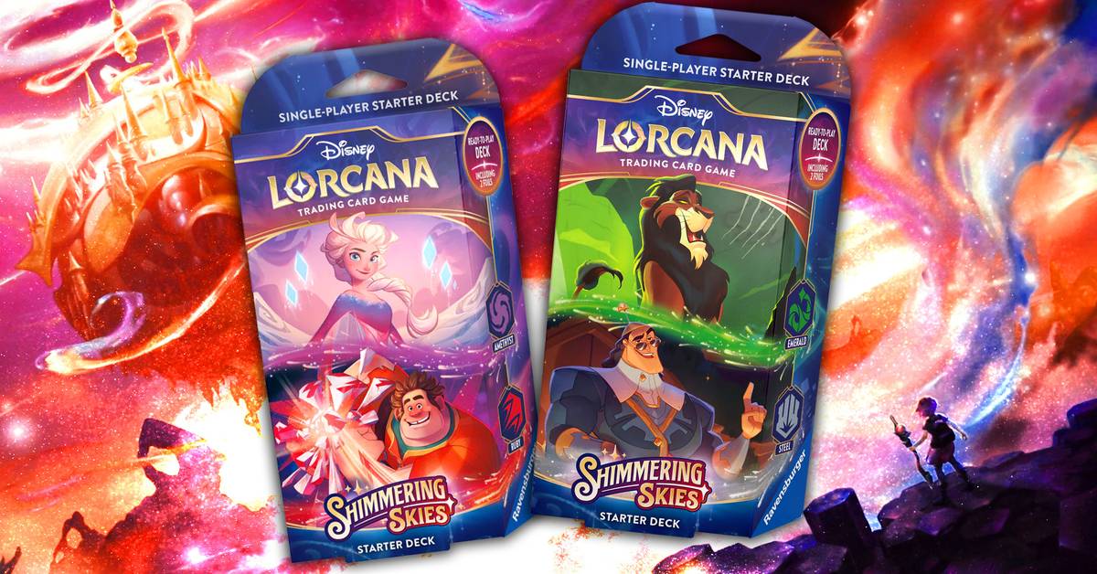 generic lorcana tcg: shimmering skies: starter decks: both emerald Disney Lorcana TCG Shimmering Skies Starter Deck Amethyst / Ruby main image 0