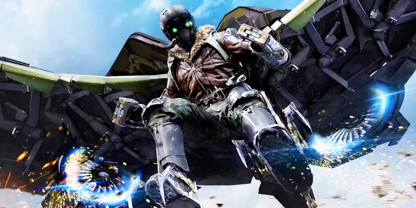 The Vulture flying in Spider-Man Homecoming