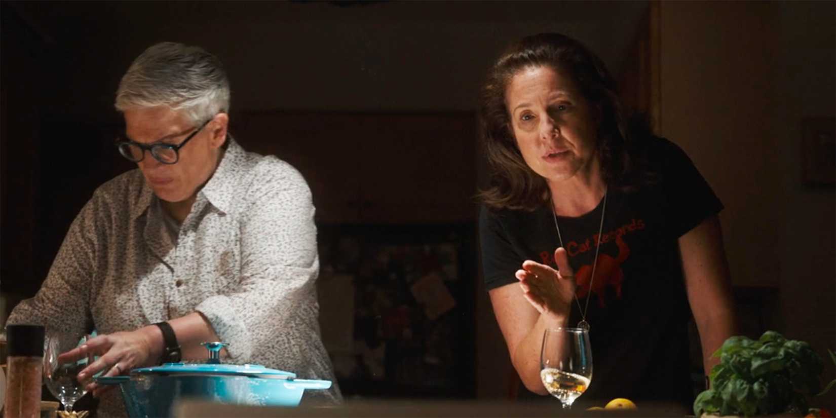 Velma and Teddi are in the kitchen in Tracker.