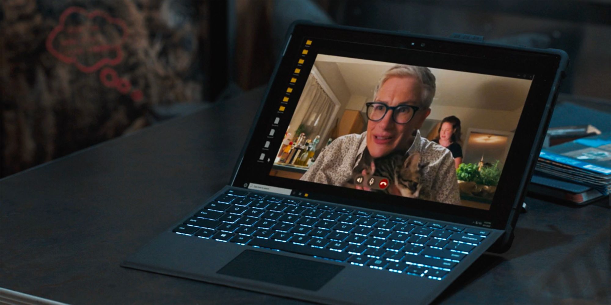 Velma on a video call in Tracker