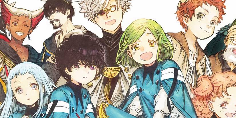 witch hat atelier characters standing around each other smiling