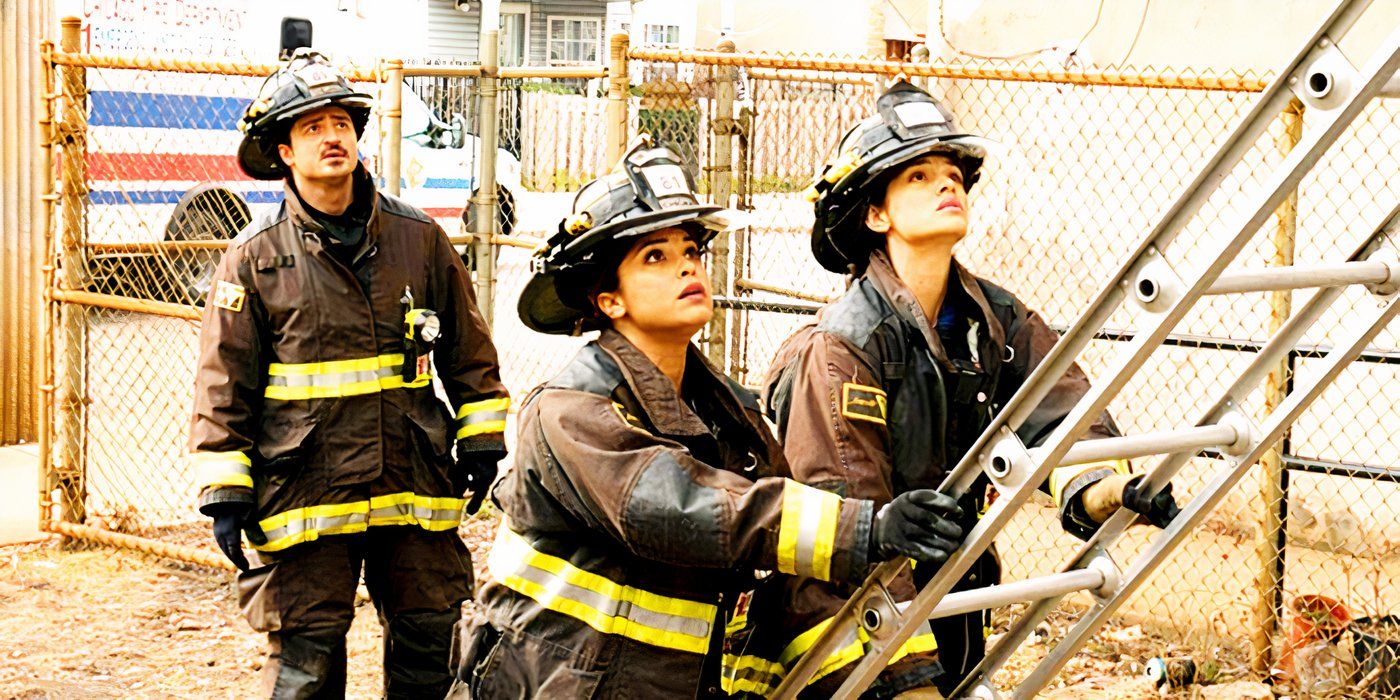 Yuri Sardarov as Brian “Otis” Zvonecek, Monica Raymund as Gabriela Dawson, Miranda Rae Mayo as Stella Kidd in Chicago Fire