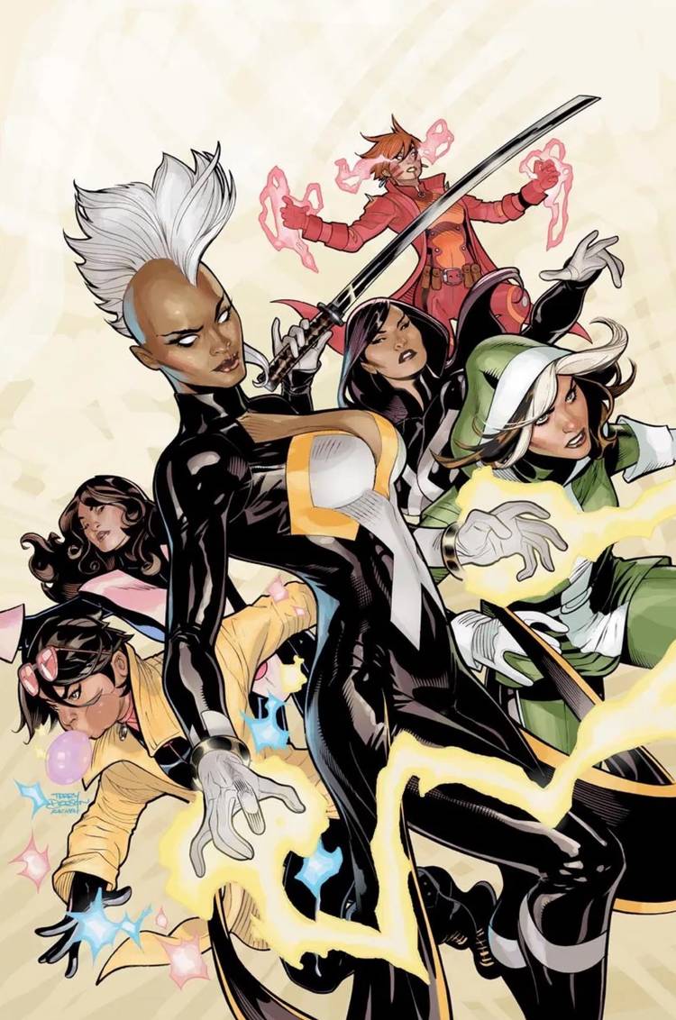 Terry Dodson cover for All-Women X-Men team with Storm, Jubilee, Rogue, Psylocke, and more