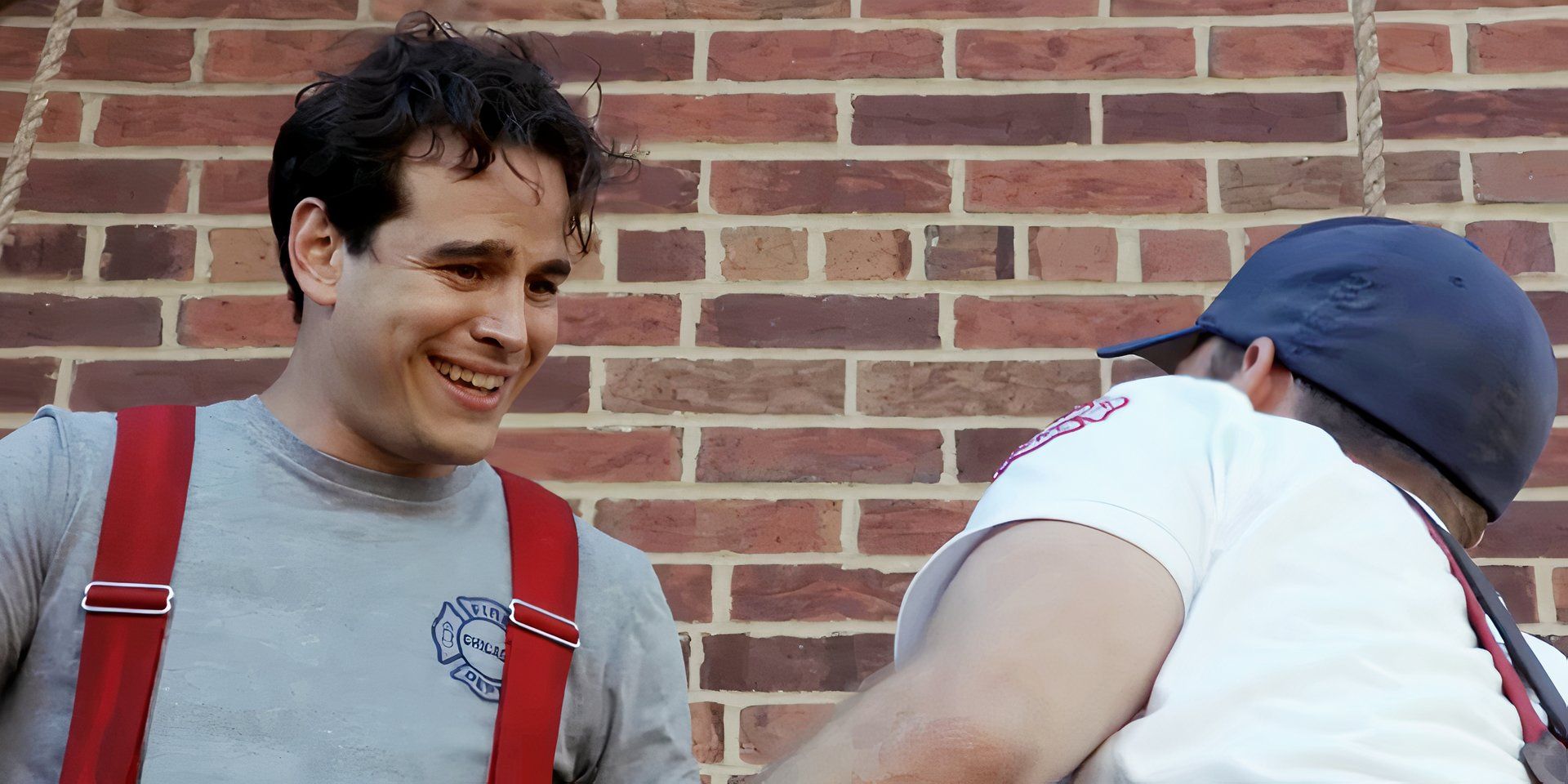 Alberto Rosende as Blake Gallo and Jesse Spencer as Matt Casey in Chicago Fire.