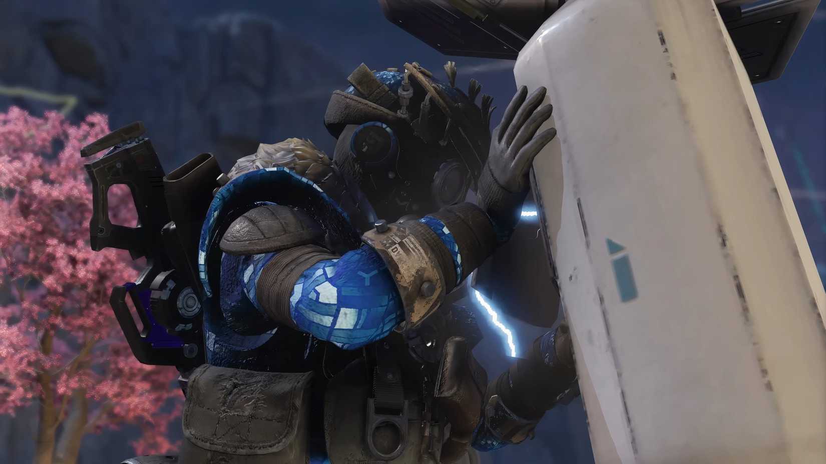 Apex Legends Bloodhound scanning a survey beacon